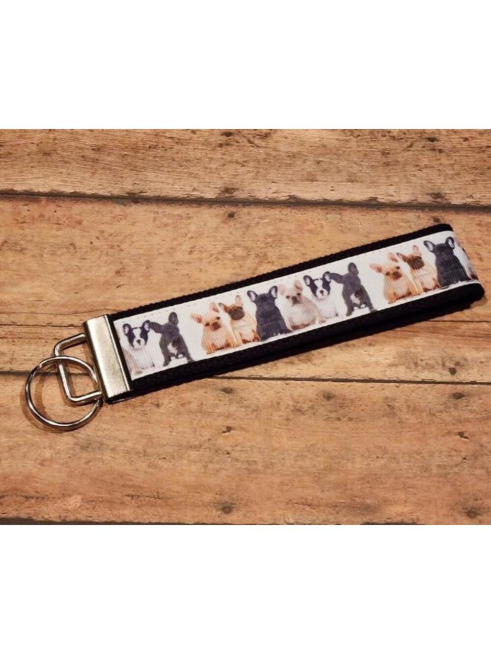Frenchie / French Bulldog Wristlet Keyfob / Keychain